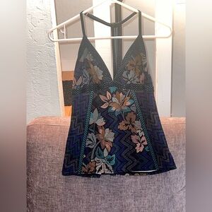 PrAna Black and Blue Floral Tankini - Tank Top
